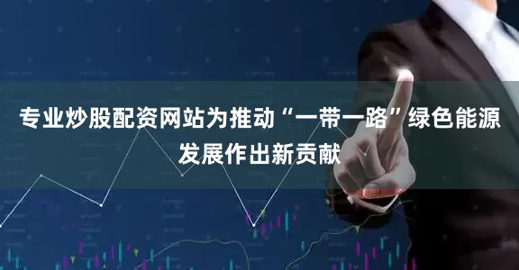 专业炒股配资网站为推动“一带一路”绿色能源发展作出新贡献