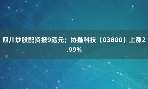四川炒股配资报9港元；协鑫科技（03800）上涨2.99%